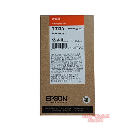 Epson T913A Tinte, 200 ml, Orange für SC-P 5000