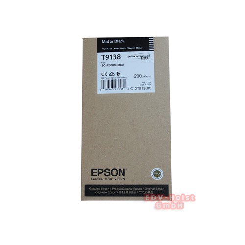 Epson T9138 Tinte, 200 ml, Matte Black, für SC-P5000