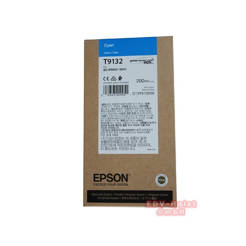 Epson T9132 Tinte, 200 ml, Cyan für SC-P5000