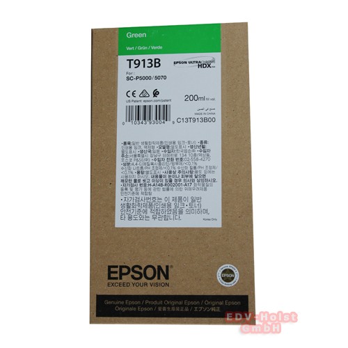 Epson T913B Tinte, 200 ml, Green für SC-P 5000